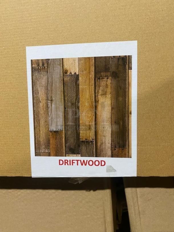 Brand New In The Box!  Contempo 36 By 36 Driftwood Dining Table! On Polihed Base! - Image 12 of 12