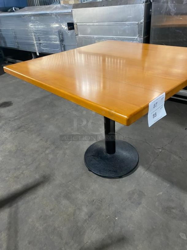 BRAND NEW! IN THE BOX! 36 x 36 Inch Wood Top Square Dining Table! 1 1/4 Inch Thick! Cherry Color! With Base! - Image 2 of 10