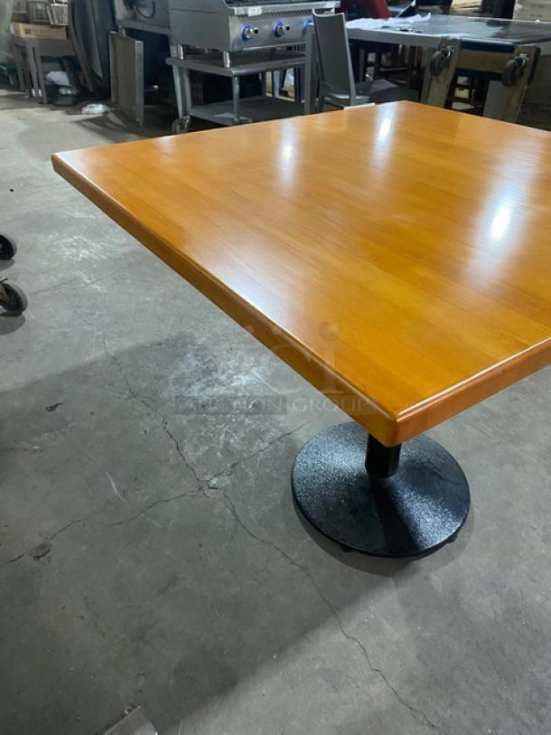 BRAND NEW! IN THE BOX! 36 x 36 Inch Wood Top Square Dining Table! 1 1/4 Inch Thick! Cherry Color! With Base! - Image 4 of 10