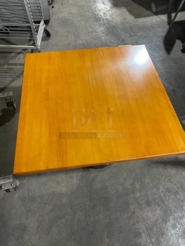 BRAND NEW! IN THE BOX! 36 x 36 Inch Wood Top Square Dining Table! 1 1/4 Inch Thick! Cherry Color! With Base! - Image 5 of 10
