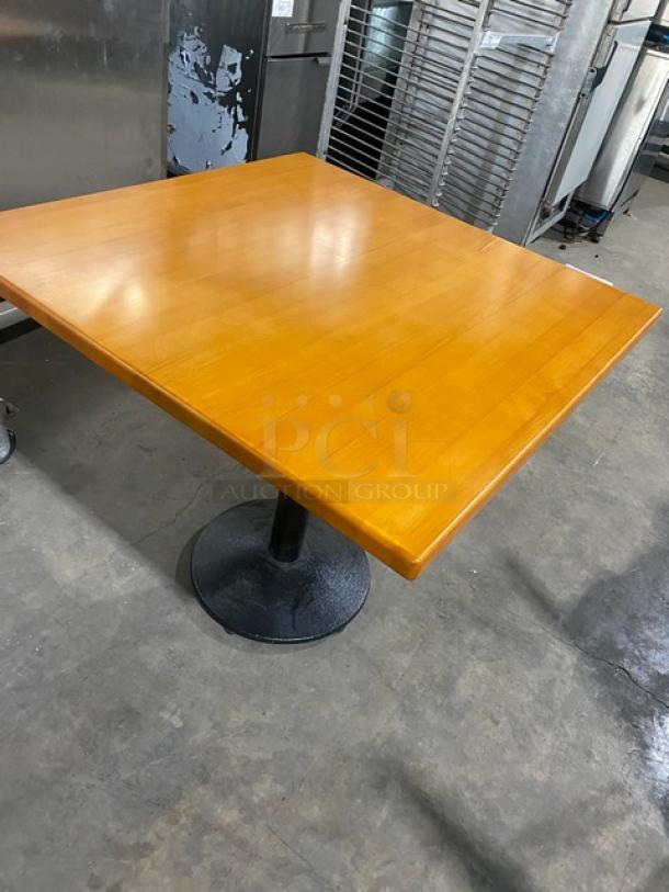 BRAND NEW! IN THE BOX! 36 x 36 Inch Wood Top Square Dining Table! 1 1/4 Inch Thick! Cherry Color! With Base! - Image 9 of 10