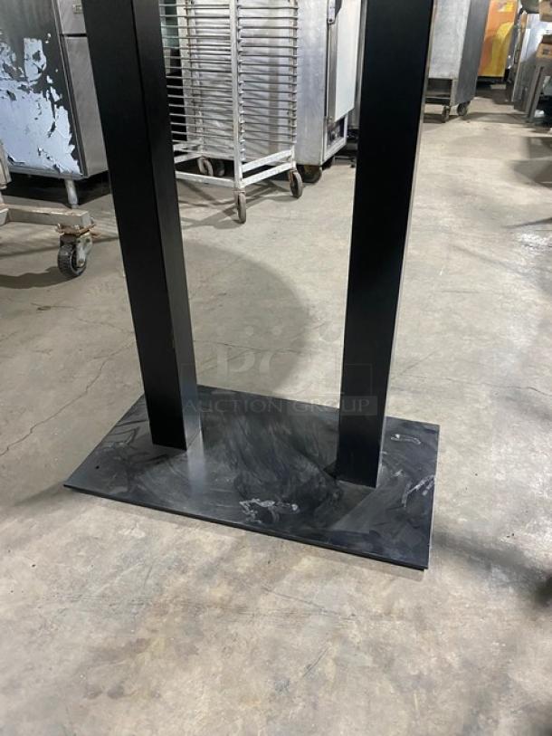 BRAND NEW! IN THE BOX!  Round 48 x 48 Inch BUTCHER BLOCK Style Dining Table! Red Oak/Walnut Color! With Metal Base! 1.5 Inch Thick! - Image 8 of 9