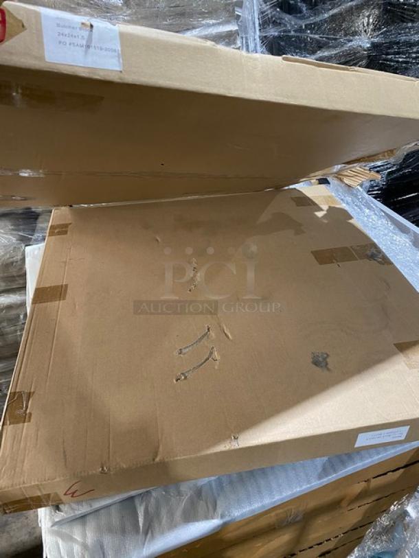 WOW! NEW IN THE BOX! Square 24 x 24 Inch BUTCHER BLOCK Style Dining Table! 1.5 Inch Thick! With Metal Base! - Image 10 of 11