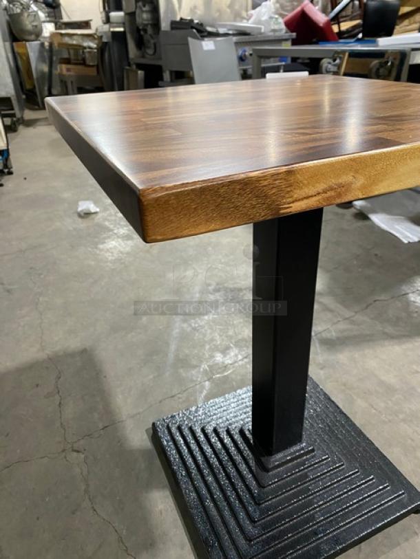 WOW! NEW IN THE BOX! Square 24 x 24 Inch BUTCHER BLOCK Style Dining Table! 1.5 Inch Thick! With Metal Base! - Image 6 of 11