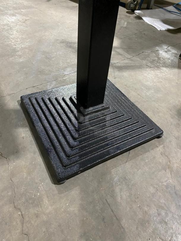 WOW! NEW IN THE BOX! Square 24 x 24 Inch BUTCHER BLOCK Style Dining Table! 1.5 Inch Thick! With Metal Base! - Image 7 of 11