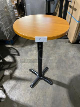 BRAND NEW! Round Bar Height Dining Table! Wooden Style! With Metal Base!