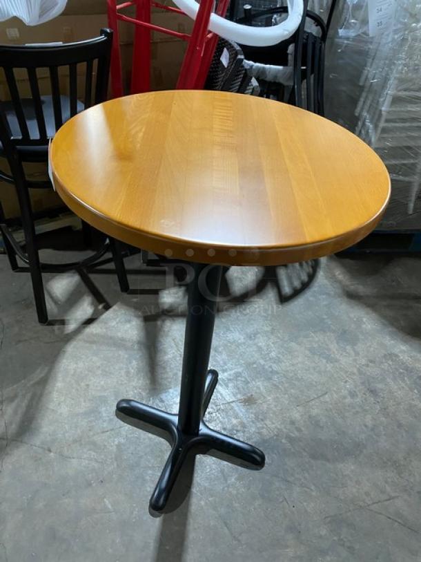 BRAND NEW! Round Bar Height Dining Table! Wooden Style! With Metal Base! - Image 2 of 8