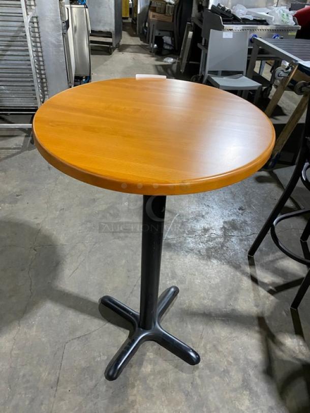BRAND NEW! Round Bar Height Dining Table! Wooden Style! With Metal Base! - Image 3 of 8