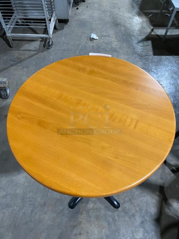 BRAND NEW! Round Bar Height Dining Table! Wooden Style! With Metal Base! - Image 4 of 8