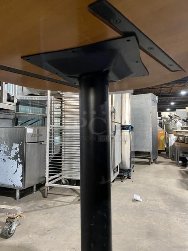 BRAND NEW! Round Bar Height Dining Table! Wooden Style! With Metal Base! - Image 6 of 8