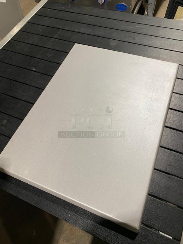 NICE! Werzalit Assorted Square Table Tops! Wooden Style & Elegant Gray! 6 X Your Bid! - Image 4 of 11