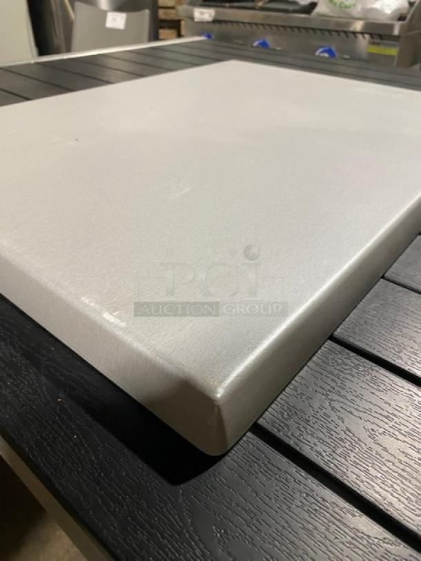 NICE! Werzalit Assorted Square Table Tops! Wooden Style & Elegant Gray! 6 X Your Bid! - Image 5 of 11