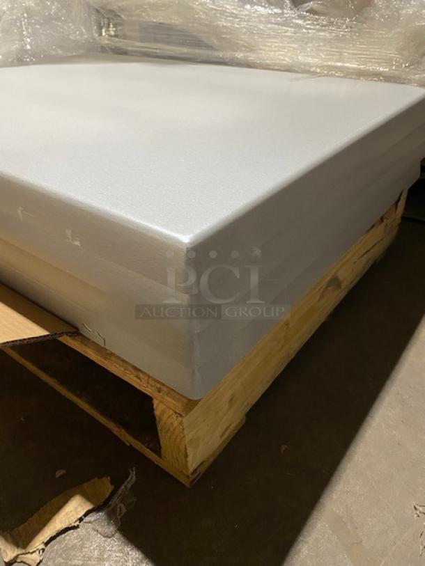 NICE! Werzalit Assorted Square Table Tops! Wooden Style & Elegant Gray! 6 X Your Bid! - Image 9 of 11