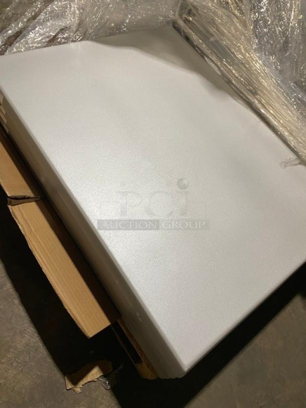 NICE! Werzalit Assorted Square Table Tops! Wooden Style & Elegant Gray! 6 X Your Bid! - Image 10 of 11