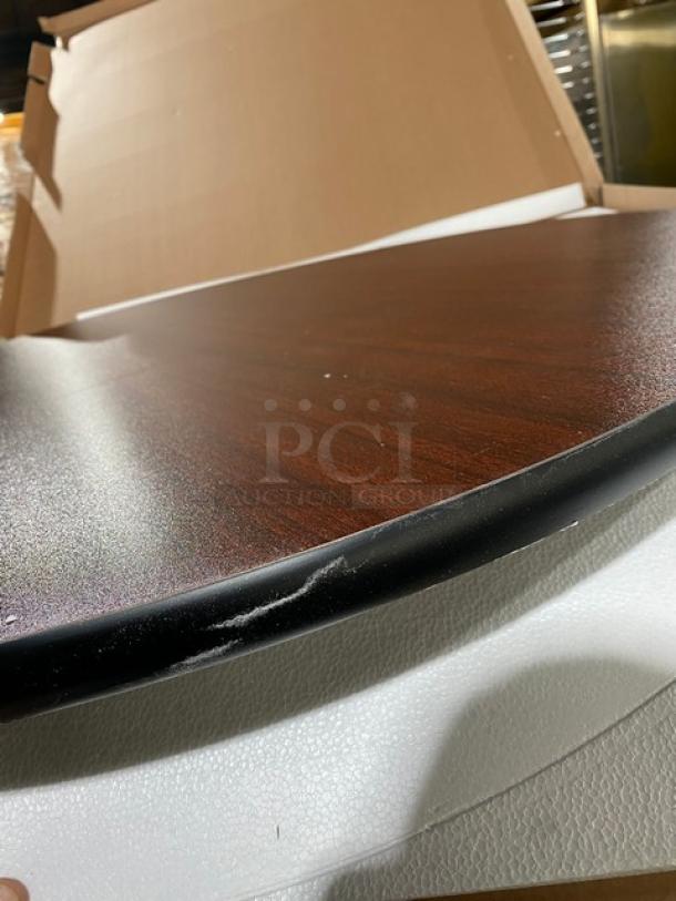 BEAUTIFUL! NEW IN THE BOX! Round Reversible Dining Table Top! Has Wooden Style on One Side & a Sleek Black Finish On the Other! 3 X Your Bid! - Image 3 of 4