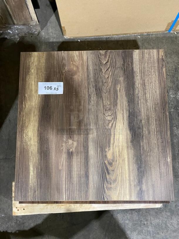 GORGEOUS! Square Wooden Style Dining Table Tops! 5 X Your Bid! - Image 1 of 5