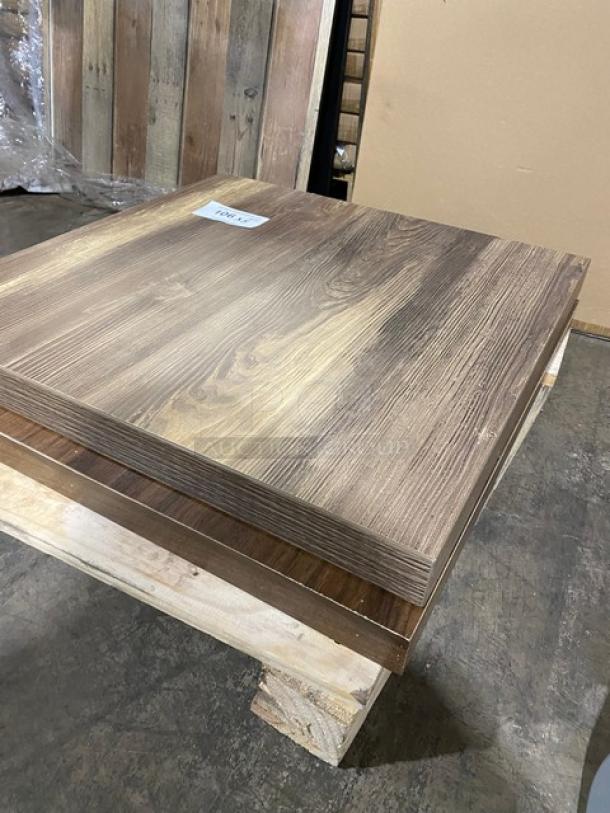 GORGEOUS! Square Wooden Style Dining Table Tops! 5 X Your Bid! - Image 4 of 5