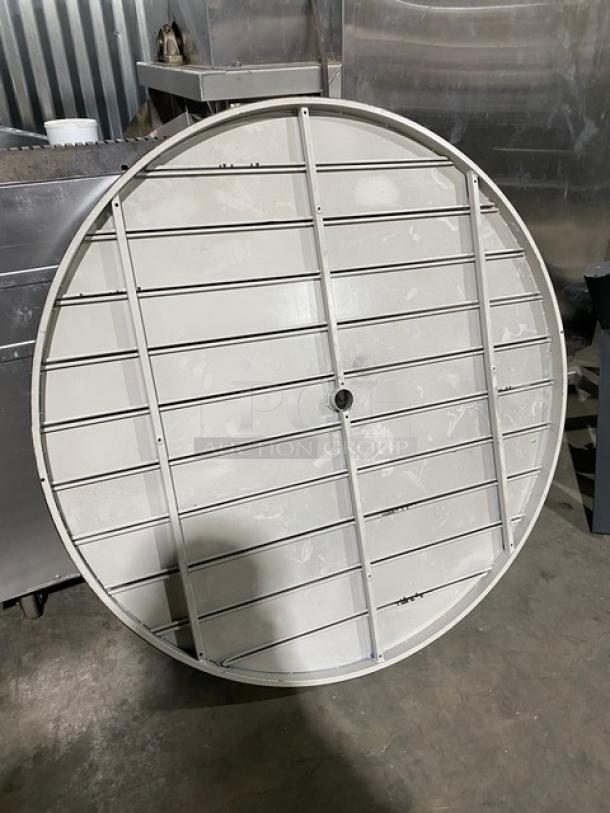 SWEET! Round Wooden Style Slats Dining Table! With Base! For Indoor/Outdoor Use! - Image 3 of 7