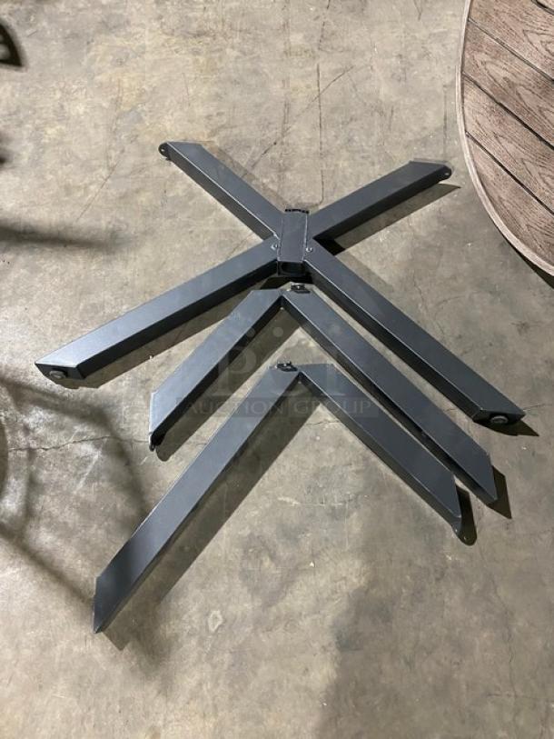 SWEET! Round Wooden Style Slats Dining Table! With Base! For Indoor/Outdoor Use! - Image 6 of 7