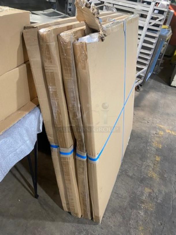 Brand New! Red Oak 42 Inch Round 1.5" Thick BUTCHER BLOCK Style Walnut Finish Dining Table! On Heavy Duty Metal Legs! - Image 8 of 8