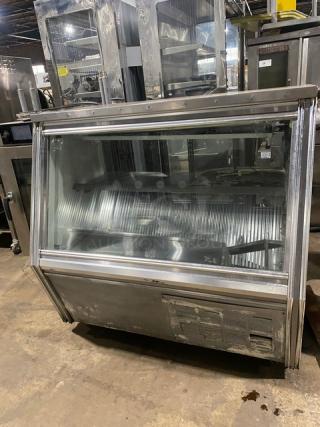 Leader Commercial Refrigerated Slanted Glass Meat Deli Display Case! With Rear Double Sliding Glass Doors!  115V 1 Phase! Model: CDL48 SN: PM083598!