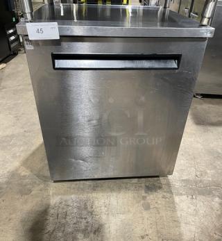 Delfield Commercial Refrigerated Single Door Lowboy/Worktop Cooler! All Stainless Steel! With Metal Pan Holding Rack! On Casters! 115V 1 Phase! Model: 406-STAR4 SN: 1508152002869!