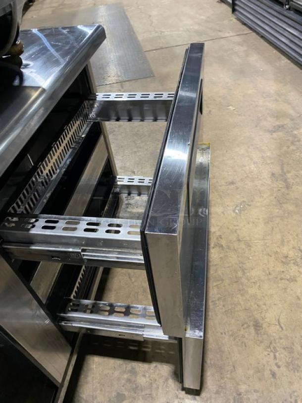 Turbo Air Commercial Refrigerated Single Door/Double Drawer Lowboy/Worktop Cooler! All Stainless Steel! On Casters! 115V! Model: TUR-60SD-D2! - Image 6 of 8