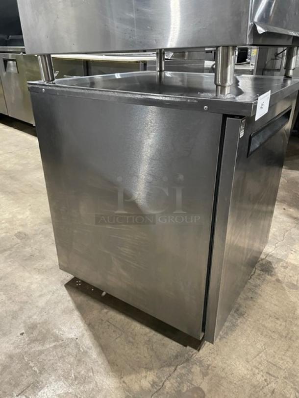 Delfield Commercial Refrigerated Single Door Lowboy/Worktop Cooler! All Stainless Steel! With Metal Pan Holding Rack! On Casters! 115V 1 Phase! Model: 406-STAR4 SN: 1508152002869! - Image 2 of 7
