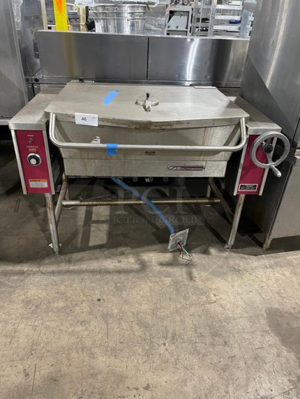 SouthBend Commercial Electric Powered Tilted Braising Pan/Ultra Tilt Skillet! All Stainless Steel! On Legs! 208V 3 Phase! Model: BECT-30! Working When Removed! - Image 1 of 9