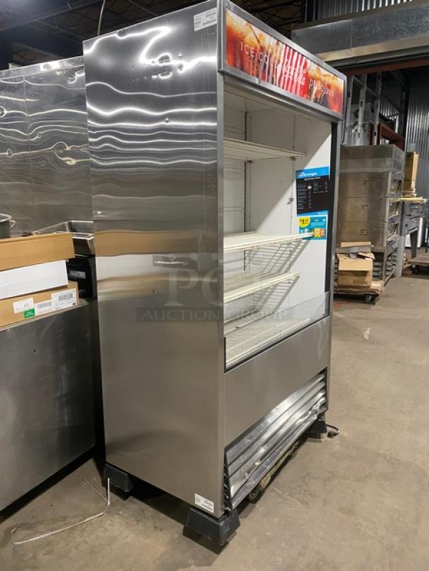 True Commercial Stainless Steel Refrigerated Multi-Tier Open Grab-N-Go Merchandiser Display! With Poly Coated Wire Racks! Model: TAC-48-LD SN: 9365189! 208-230V 1 Phase! On Legs! - Image 2 of 8