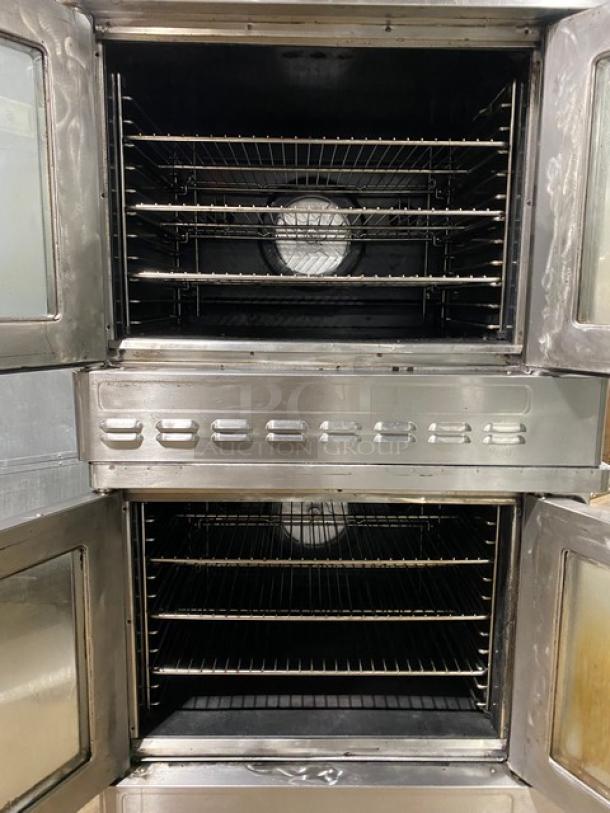 Nice! Blodgett Commercial Natural Gas Powered Double Stacked Convection Oven! All Stainless Steel! With Metal Oven Racks! On Legs! SN: 021601RA025Z! 2X Your Bid Makes One Unit! - Image 7 of 11