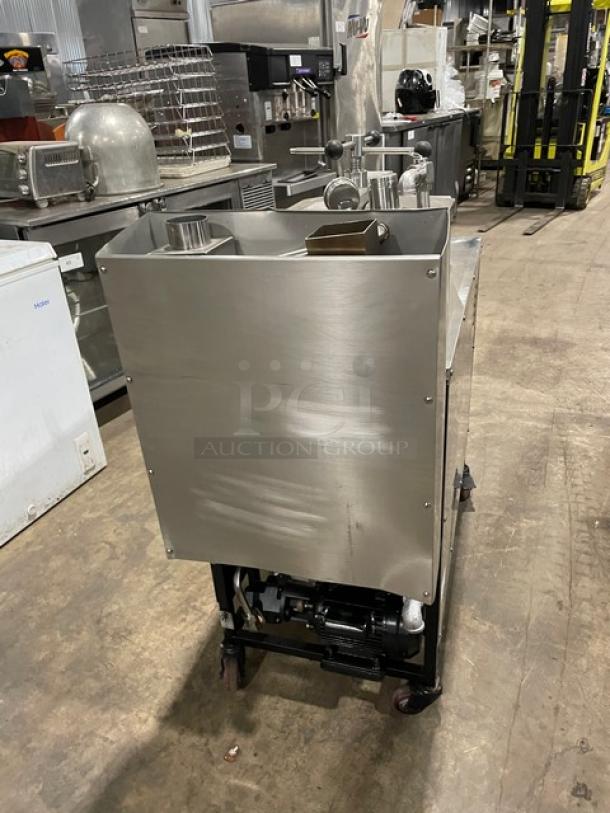 All Stainless Steel Commercial Liquid Propane Gas Powered Pressure Fryer! With Digital Menu Panel! With Built-in Oil Filter System & Oil Pump! With Frying Basket! All Stainless Steel! On Casters! 110V! Model: YXY-25D! - Image 3 of 10