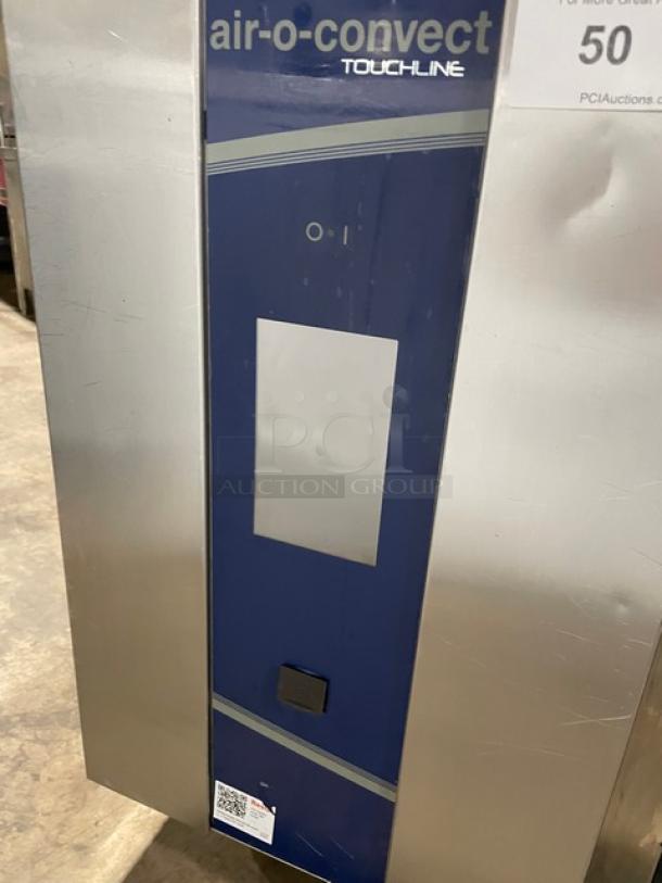 Electrolux Air-O-Convect Touchline Series Commercial Natural Gas Powered Full Sized Boilerless Combi Oven! All Stainless Steel! With Metal Oven Racks! On Legs! 120V 1 Phase!  Model: AOS062GKP1 SN: 23410001! - Image 6 of 8