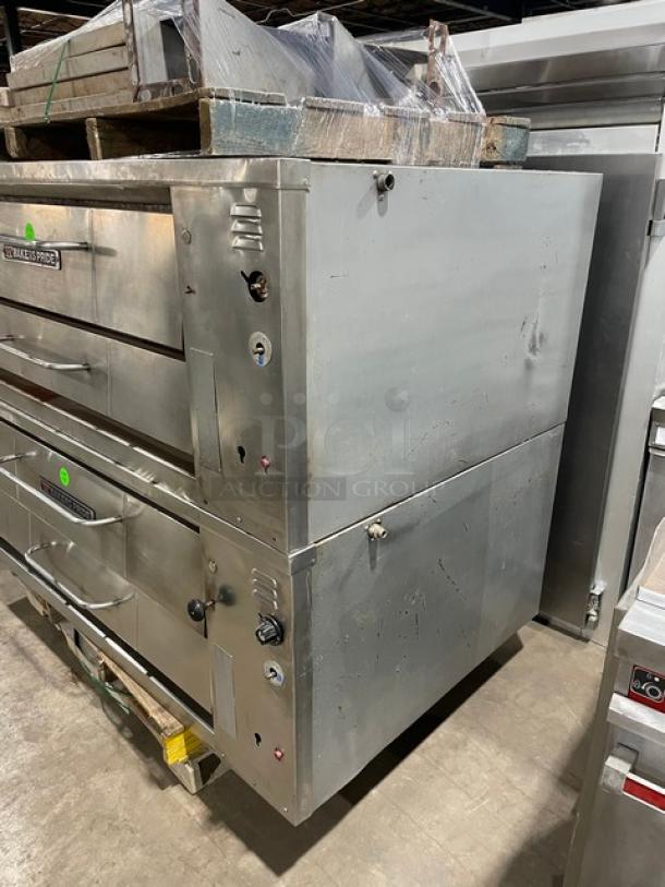 Bari Commercial Natural Gas Powered Double Stacked 6 Pie Pizza Baking Oven! All Stainless Steel! With Pizza Stones! With Legs! 2X Your Bid Makes One Unit! - Image 2 of 14