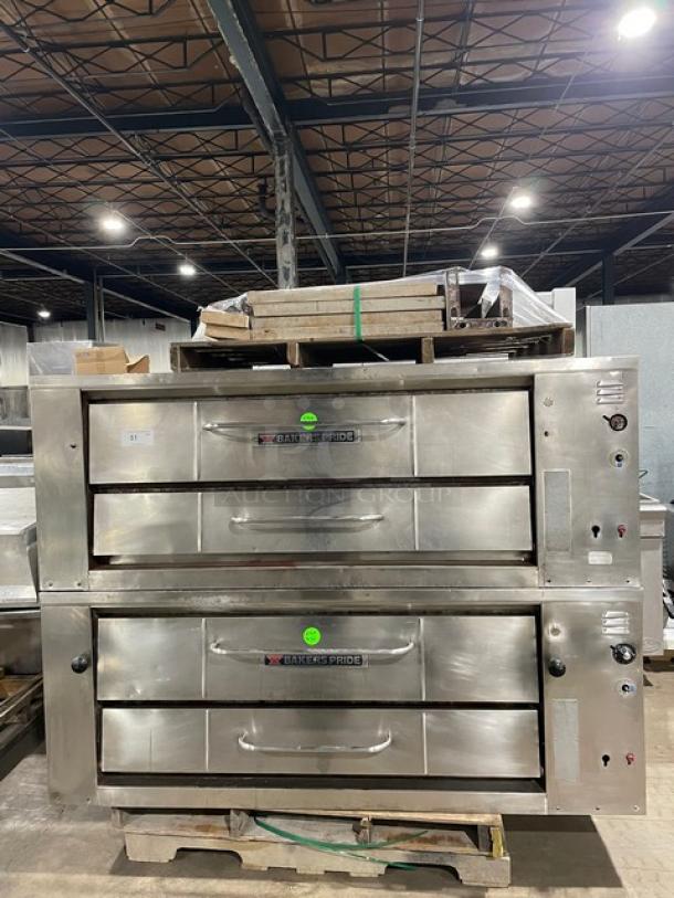 Bari Commercial Natural Gas Powered Double Stacked 6 Pie Pizza Baking Oven! All Stainless Steel! With Pizza Stones! With Legs! 2X Your Bid Makes One Unit! - Image 3 of 14