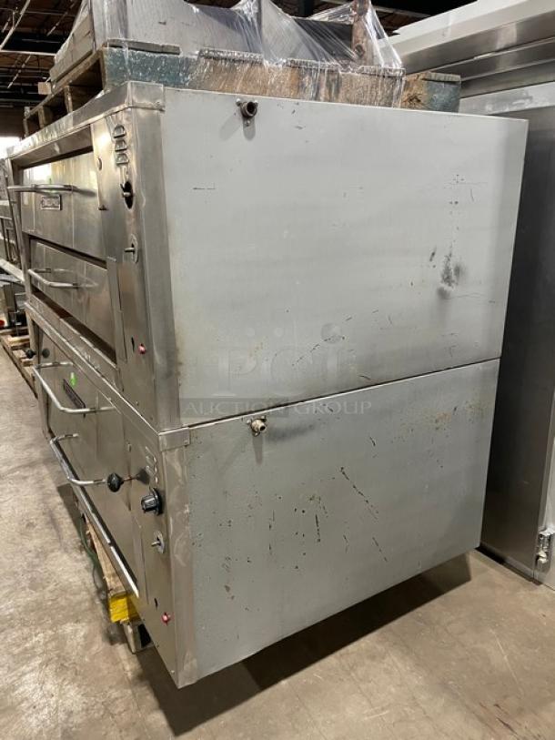 Bari Commercial Natural Gas Powered Double Stacked 6 Pie Pizza Baking Oven! All Stainless Steel! With Pizza Stones! With Legs! 2X Your Bid Makes One Unit! - Image 4 of 14
