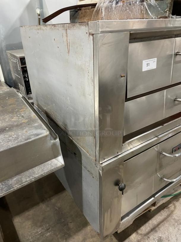 Bari Commercial Natural Gas Powered Double Stacked 6 Pie Pizza Baking Oven! All Stainless Steel! With Pizza Stones! With Legs! 2X Your Bid Makes One Unit! - Image 5 of 14