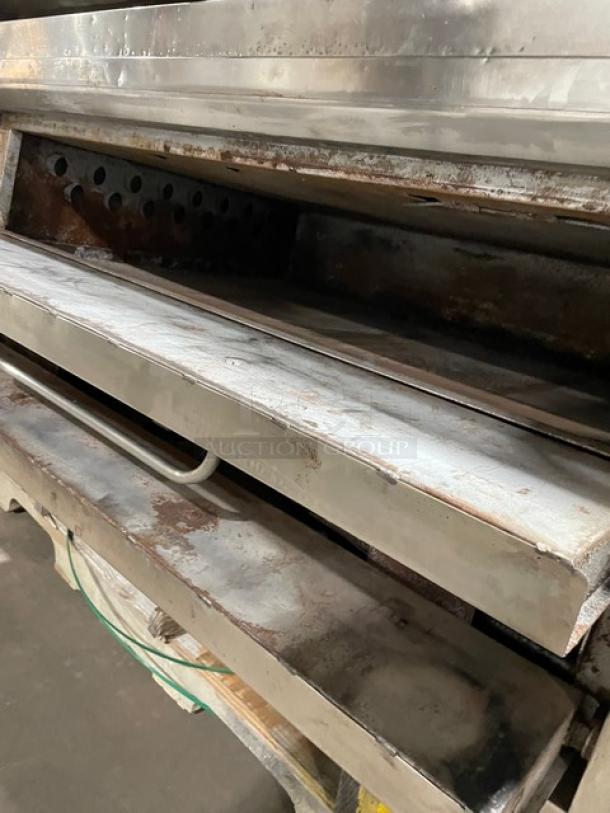 Bari Commercial Natural Gas Powered Double Stacked 6 Pie Pizza Baking Oven! All Stainless Steel! With Pizza Stones! With Legs! 2X Your Bid Makes One Unit! - Image 12 of 14