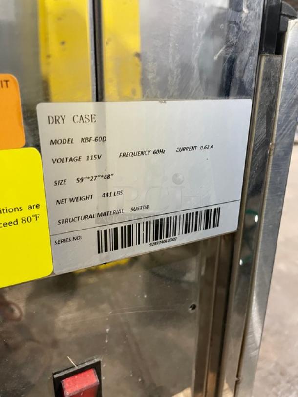 Late Model! Kool It Commercial Flat Glass Dry Bakery Display Case! With LED Lights! With Adjustable Shelves! With 2 Sliding Door Rear Access! 115V! Model: KBF-60D - Image 6 of 8