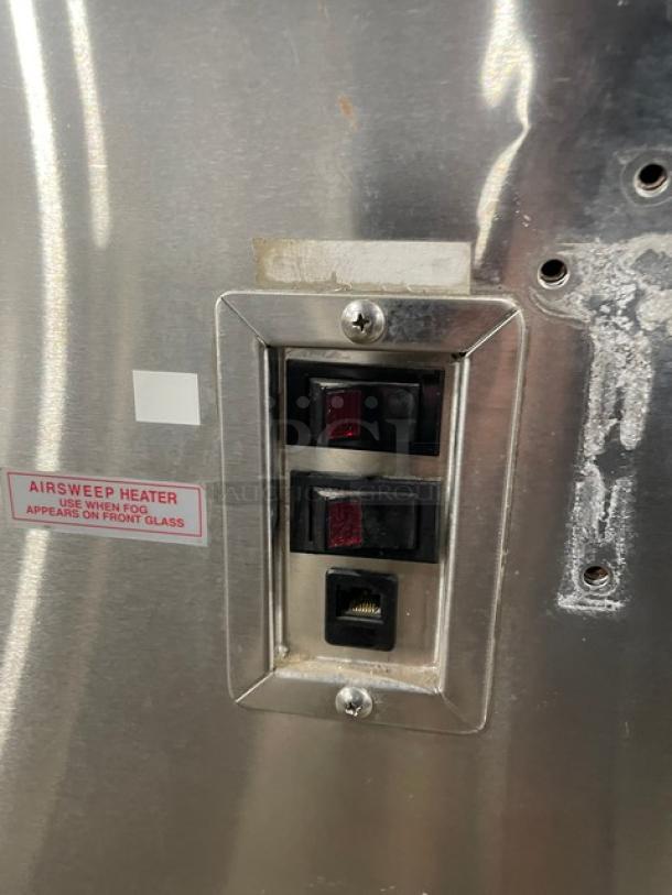 Hussmann Commercial Non-Glare Curved Lift Up Front Glass Gelato/Ice Cream Freezer Merchandiser/Display Case! With 2 Sliding Door Rear Access! All Stainless Steel! With Air Sweep Defogger! On Legs! 120/208/240V! Model: Q1-LC-4-R SN: 1031028201390552! - Image 6 of 8