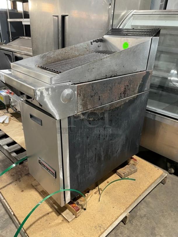 Garland Commercial Natural Gas Powered Floor Style Briquette Char Broiler! With Storage Base Underneath! All Stainless Steel! On Casters! Model: M17B! Working When Removed! - Image 2 of 9