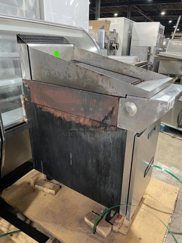 Garland Commercial Natural Gas Powered Floor Style Briquette Char Broiler! With Storage Base Underneath! All Stainless Steel! On Casters! Model: M17B! Working When Removed! - Image 3 of 9