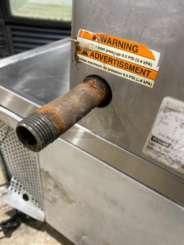 Wood Stone Chipolite Style Commercial Natural Gas Powered Countertop 1" Thick Plate Flat Griddle! With Split!  All Stainless Steel! On Legs! - Image 9 of 11