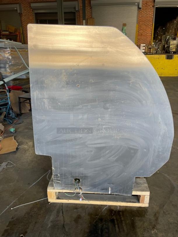 Hussmann Commercial Refrigerated Multi-Deck Meat/Deli Display Case Merchandiser! All Stainless Steel! With Tempered, Non-Glare, Lift-Up Curved Front Glass! With Large Glass Sliding Rear Doors! With LED Lights!  120/208/240V 1 Phase! Model: Q3-BC SN: 1031106201390894 / SN: 1031106201390893! Remote Compressor/No Compressor! - Image 4 of 13