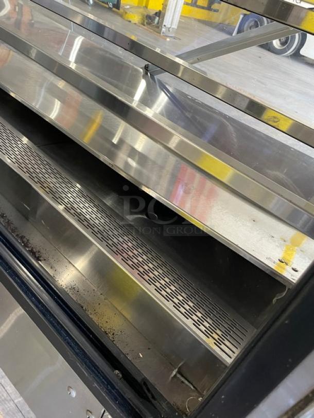 Hussmann Commercial Refrigerated Multi-Deck Meat/Deli Display Case Merchandiser! All Stainless Steel! With Tempered, Non-Glare, Lift-Up Curved Front Glass! With Large Glass Sliding Rear Doors! With LED Lights!  120/208/240V 1 Phase! Model: Q3-BC SN: 1031106201390894 / SN: 1031106201390893! Remote Compressor/No Compressor! - Image 7 of 13