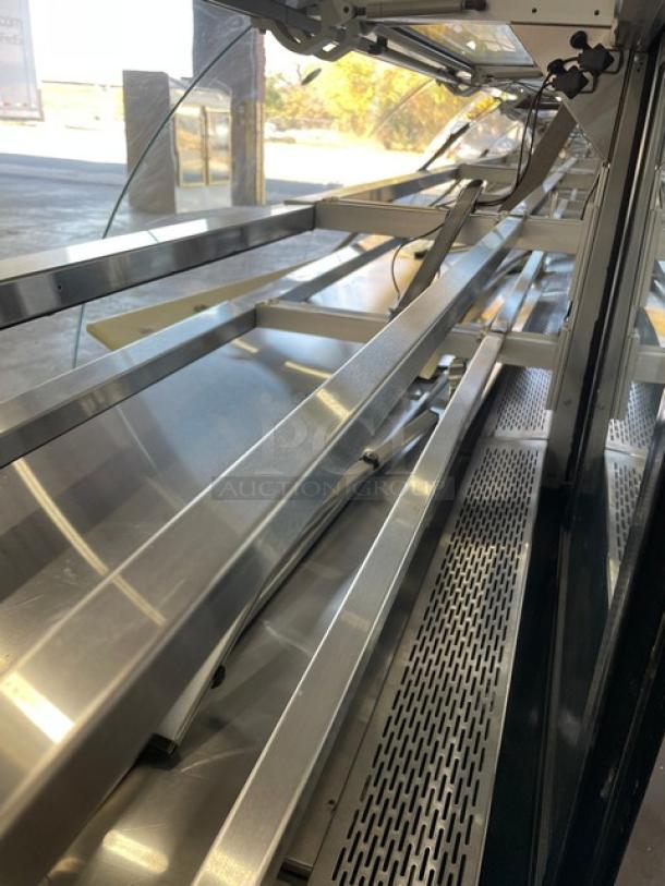 Hussmann Commercial Refrigerated Multi-Deck Meat/Deli Display Case Merchandiser! All Stainless Steel! With Tempered, Non-Glare, Lift-Up Curved Front Glass! With Large Glass Sliding Rear Doors! With LED Lights!  120/208/240V 1 Phase! Model: Q3-BC SN: 1031106201390894 / SN: 1031106201390893! Remote Compressor/No Compressor! - Image 13 of 13