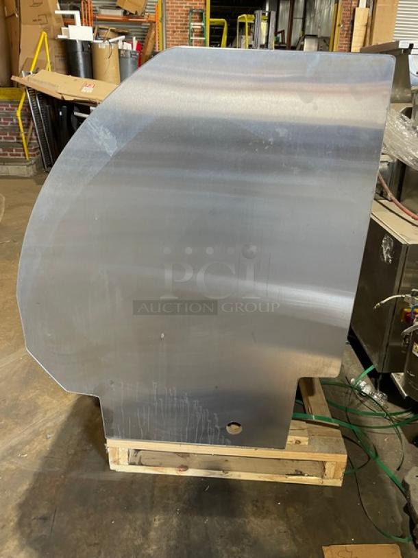 Hussmann Commercial Refrigerated Multi-Deck Meat/Deli Display Case Merchandiser! All Stainless Steel! With Tempered, Non-Glare, Lift-Up Curved Front Glass! With Large Glass Sliding Rear Doors! With LED Lights!  120/208/240V 1 Phase! Model: Q3-BC SN: 1031106201390895 / SN: 1031106201390896! Remote Compressor/No Compressor! 2X Your Bid Makes One Unit! - Image 3 of 11