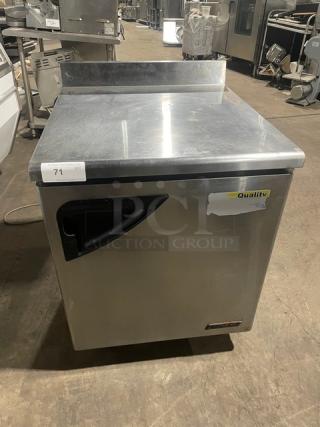 Turbo Air Commercial Refrigerated Single Door Lowboy/Worktop Cooler! With Back Splash! All Stainless Steel! With Metal Rack! On Casters! 115V! Model: TWR-28SD!