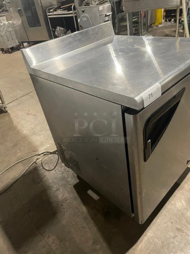 Turbo Air Commercial Refrigerated Single Door Lowboy/Worktop Cooler! With Back Splash! All Stainless Steel! With Metal Rack! On Casters! 115V! Model: TWR-28SD! - Image 2 of 8