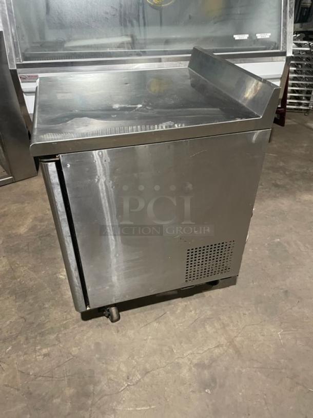 Turbo Air Commercial Refrigerated Single Door Lowboy/Worktop Cooler! With Back Splash! All Stainless Steel! With Metal Rack! On Casters! 115V! Model: TWR-28SD! - Image 3 of 8